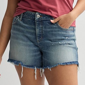 Juniors' Plus Size SO® Low Rise Midi Jean Shorts