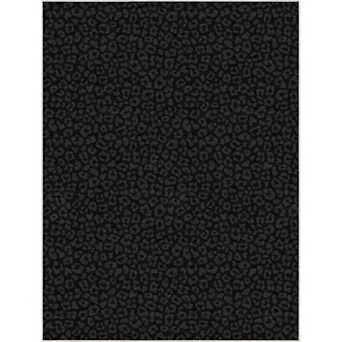 Well Woven Animal Prints Leopard Black Modern Area Rug