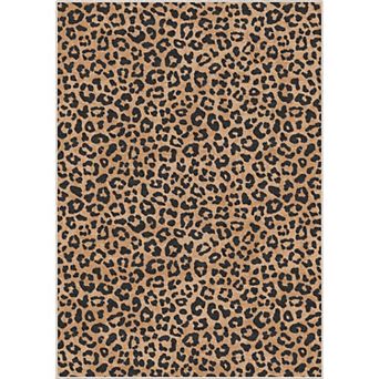 Well Woven Animal Prints Leopard Black Modern Area Rug