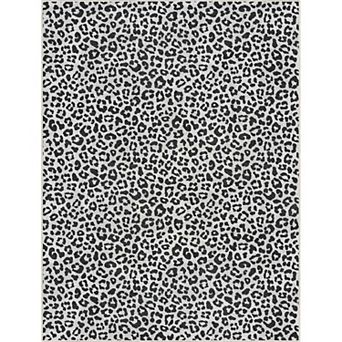 Well Woven Animal Prints Leopard Black Modern Area Rug