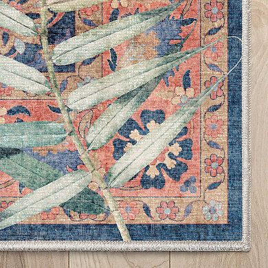 Well Woven Apollo Botanical Tiger Multi Navy Modern Area Rug