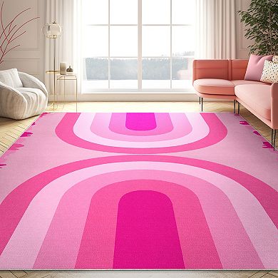 Well Woven Apollo Rainbow Pink Modern Area Rug