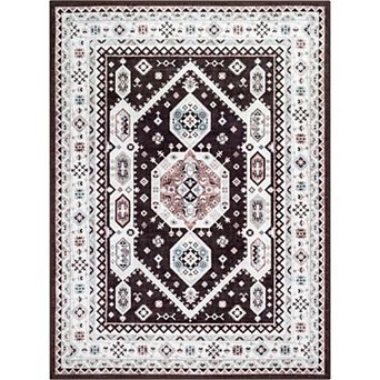 Well Woven Kings Court Kama Black Tribal Medallion Area Rug