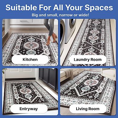 Well Woven Kings Court Kama Black Tribal Medallion Area Rug