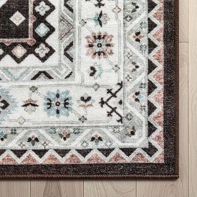Well Woven Kings Court Kama Black Tribal Medallion Area Rug