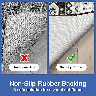 Well Woven Kings Court Kama Black Tribal Medallion Area Rug