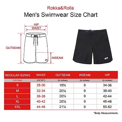 Men's Rokka&Rolla 9-in. Stretch Mesh Lined Swim Trunks