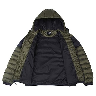 Men's Rokka&Rolla Lightweight Hooded Puffer Jacket
