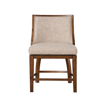 Katherine 25.5 in High Back Wood 40.74 in Swivel Counter Stool With Fabric Seat