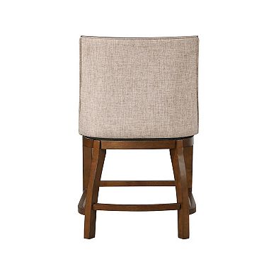 Katherine 25.5 In. High Back Wood 40.74 In. Swivel Counter Stool With Fabric Seat