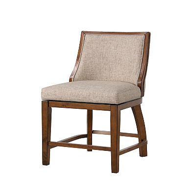 Katherine 25.5 In. High Back Wood 40.74 In. Swivel Counter Stool With Fabric Seat