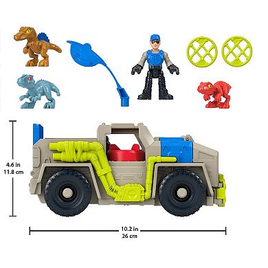 IMAGINEXT Jurassic World Track & Transport Dino Truck Vehicle & Figure Set, 8 Pieces