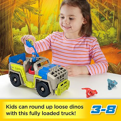 IMAGINEXT Jurassic World Track & Transport Dino Truck Vehicle & Figure Set, 8 Pieces