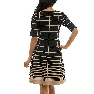 Women's Nina Leonard Scoopneck Fit & Flare Sweater Dress