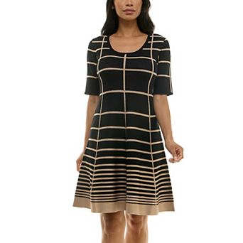 Women's Nina Leonard Scoopneck Fit & Flare Sweater Dress