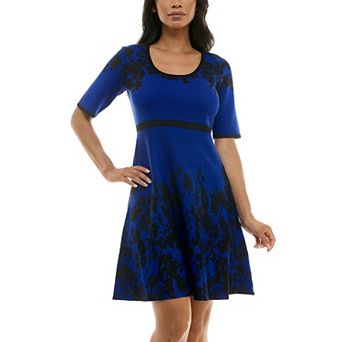 Women's Nina Leonard Scoopneck Fit & Flare Sweater Dress