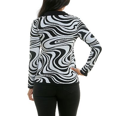 Women's Nina Leonard Johnny Collar V-Neck Top