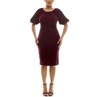 Women's Nina Leonard Puff Sleeve Sheath Dress