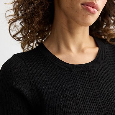 Women's Draper James Short Sleeve Pointelle Sweater Dress