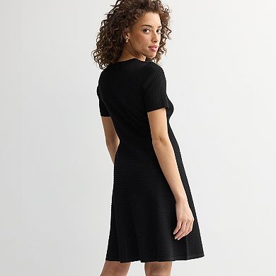 Women's Draper James Short Sleeve Pointelle Sweater Dress
