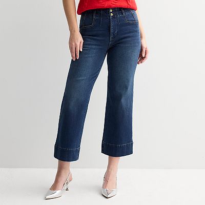 womens denim dress slacks Bi-Stretch High-Waist Straight-Leg Pant - Polished Denim