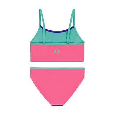 Girls 7-16 Under Armour UA Piping Color Block Bikini Top & Bottoms Set