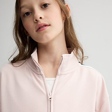 Girls 6-20 Pink Republic Track Jacket with Stripe Trim in Regular & Plus Size