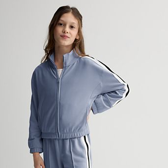 Girls 6-20 Pink Republic Track Jacket with Stripe Trim in Regular & Plus Size