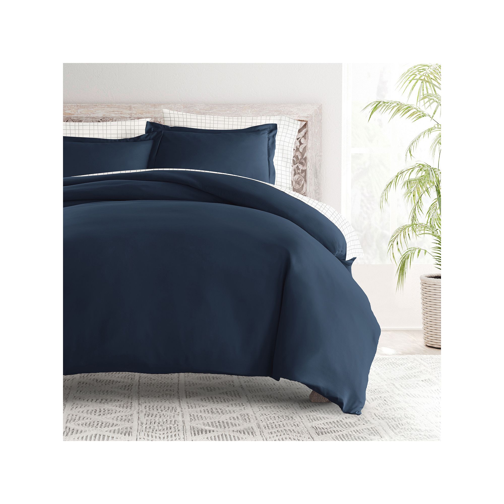 Home Collection Bedding Bundle Solid Duvet Cover Set, Crossroad Blue