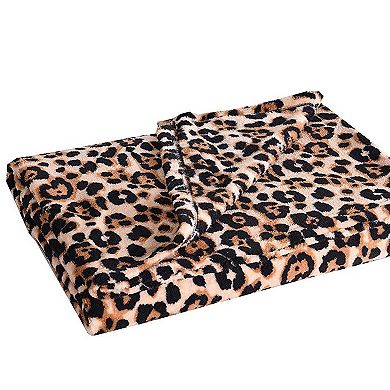 Marcielo Leopard Fleece Throw Blanket 50 By 60 Inches