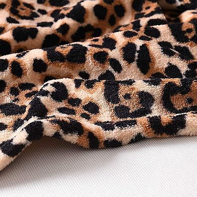 Marcielo Leopard Fleece Throw Blanket 50 By 60 Inches