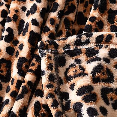 Marcielo Leopard Fleece Throw Blanket 50 By 60 Inches