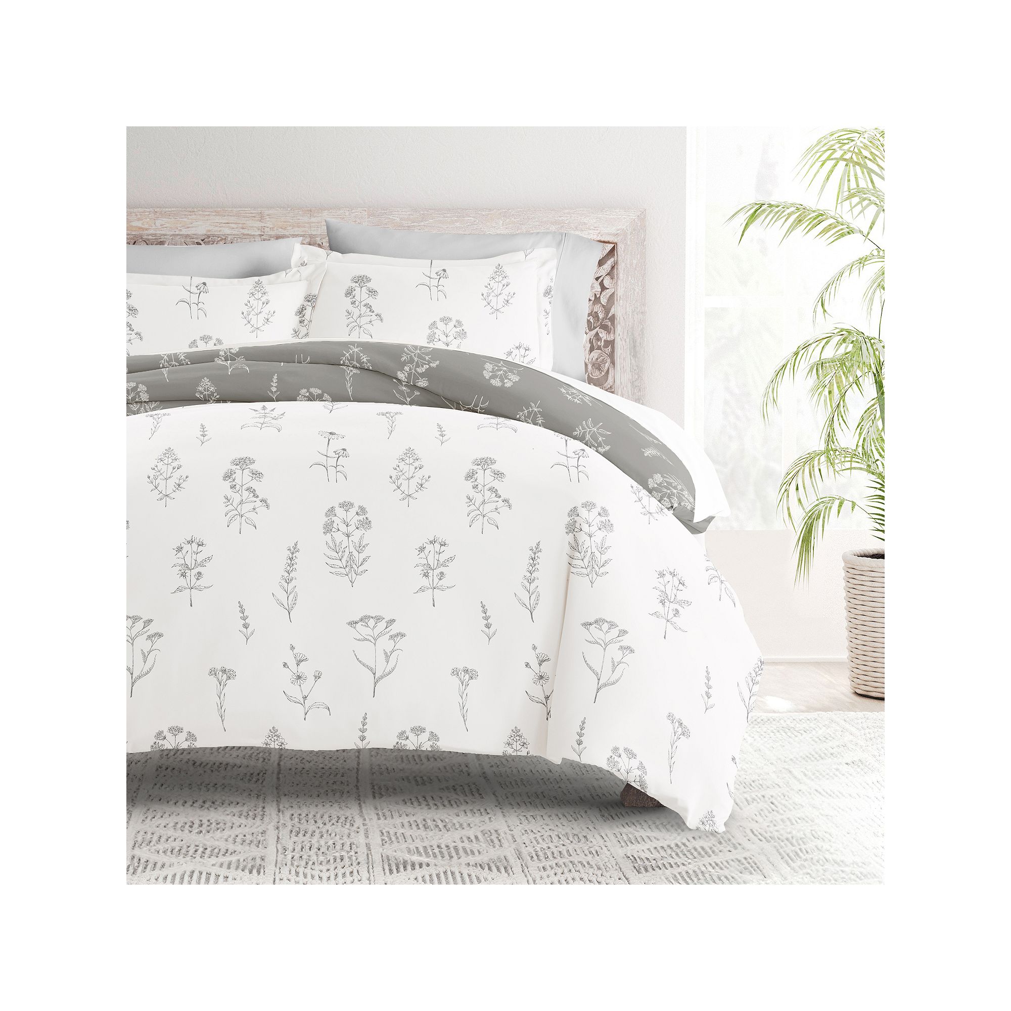 Home Collection Bedding Bundle Patterned Duvet Cover Set, Botany Floral Lt 
