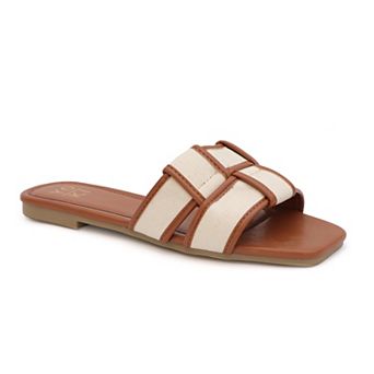 Yoki Essie Women's Denim Checkered Stone & Fringe Sandals
