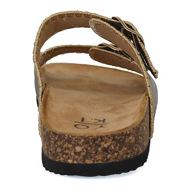 Yoki Gian-218 Women's Double Buckle Cork Sandals