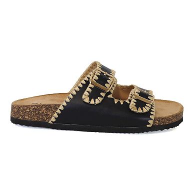 Yoki Gian-218 Women's Double Buckle Cork Sandals