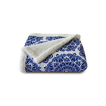 Harper Lane® Briar Blue Sherpa Throw Blanket