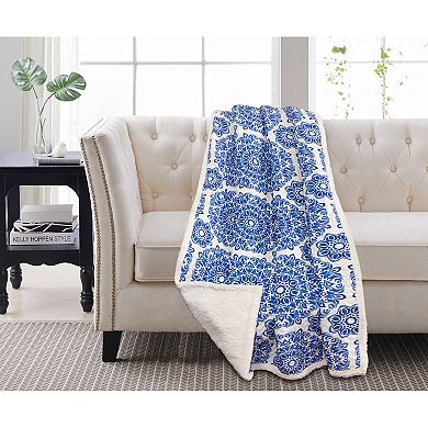 Harper Lane® Briar Blue Sherpa Throw Blanket