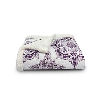 Harper Lane® Dustin Purple Sherpa Throw Blanket