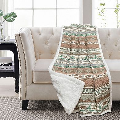 Harper Lane Lodge Canoe Sherpa Throw Blanket