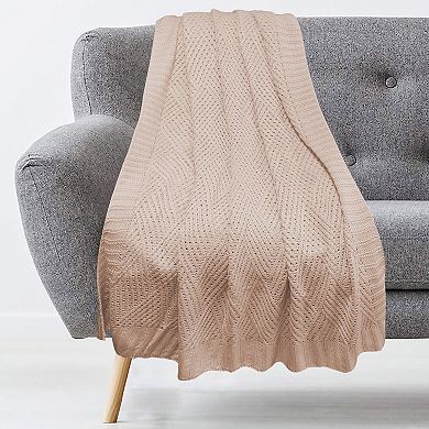 Harper Lane Monaco Cable Knit Throw Blanket