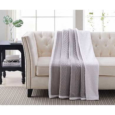 Harper Lane® Oxford Sweater Sherpa Throw Blanket