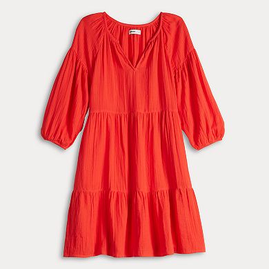Women's Sonoma Goods For Life® Elevated Tiered Babydoll Dress