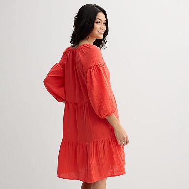 Women's Sonoma Goods For Life® Elevated Tiered Babydoll Dress