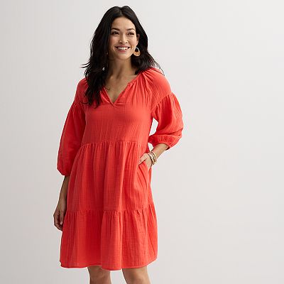 Women's Sonoma Goods For Life Elevated Tiered Babydoll Dress