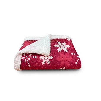 Harper Lane® Snowflake Red Sherpa Throw Blanket