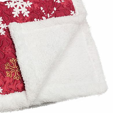Harper Lane® Snowflake Red Sherpa Throw Blanket
