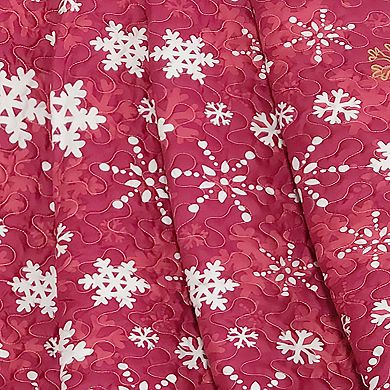 Harper Lane® Snowflake Red Sherpa Throw Blanket