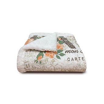 Harper Lane Vintage Paris Peach Sherpa Throw Blanket