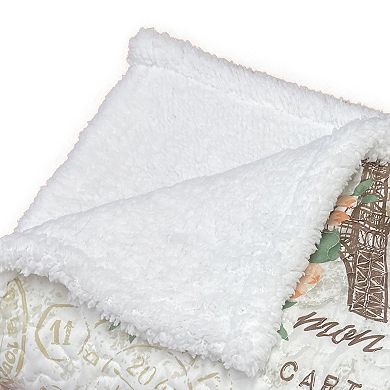 Harper Lane Vintage Paris Peach Sherpa Throw Blanket